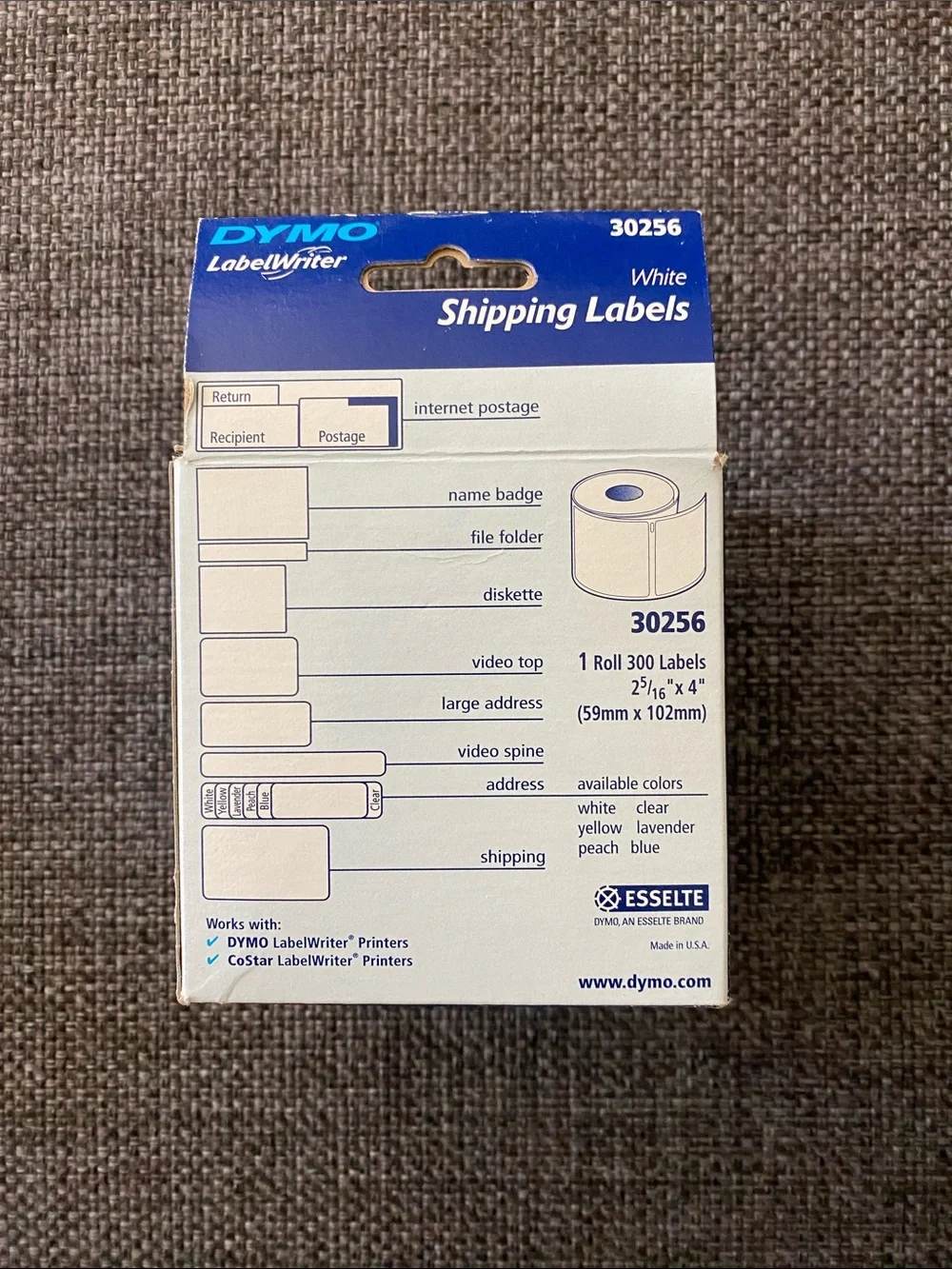 New in Box! Dymo LabelWriter 30256 White Shipping Labels 300 ct